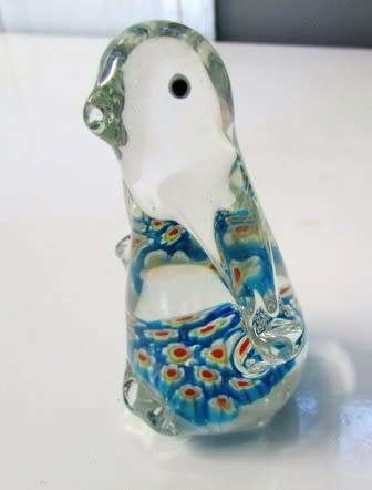 'PENGUIN'  Millefiori Glass Paperweight. Approximately 9 cms high