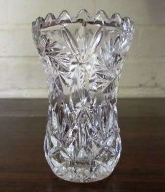 Anna Hutte 24% Lead Crystal Multifaceted Vase West Germany 9 High x D 6 cms.