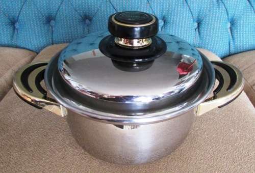 24 Carat Gold Plated Waterless Cookware. Loumo 18/10 s/s Large Lidded Pot. Heavy Bottomed