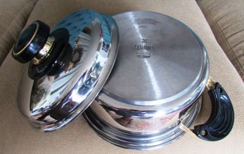 24 Carat Gold Plated Waterless Cookware. Loumo 18/10 s/s Large Lidded Pot. Heavy Bottomed