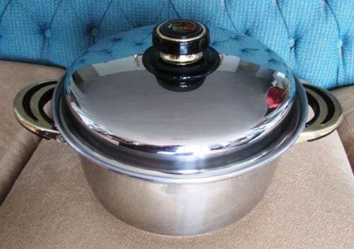 24 Carat Gold Plated Waterless Cookware. Loumo 18/10 s/s Lidded Pot. Heavy Bottomed