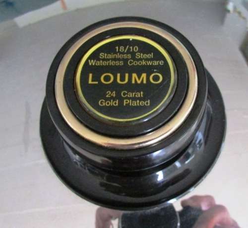 24 Carat Gold Plated Waterless Cookware. Loumo 18/10 s/s Lidded Pot. Heavy Bottomed