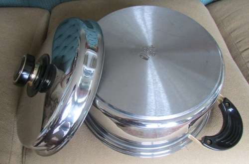 24 Carat Gold Plated Waterless Cookware. Loumo 18/10 s/s Lidded Pot. Heavy Bottomed