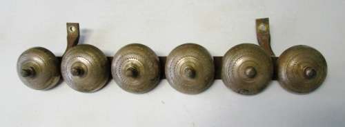 Vintage Solid Brass Bell Chimes. Beautiful Sound. Could be from an old telephone. App 34 cms long