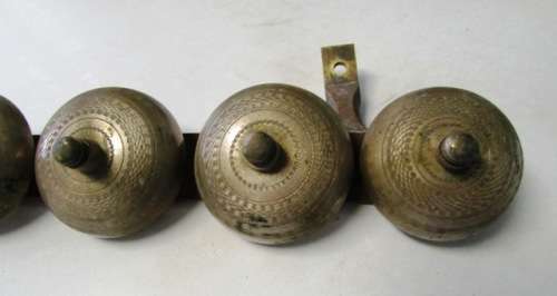 Vintage Solid Brass Bell Chimes. Beautiful Sound. Could be from an old telephone. App 34 cms long