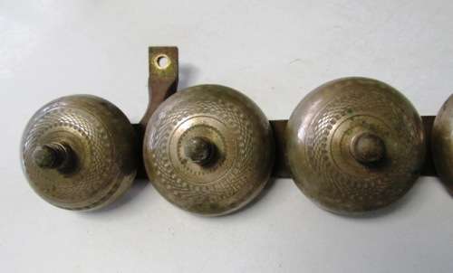 Vintage Solid Brass Bell Chimes. Beautiful Sound. Could be from an old telephone. App 34 cms long