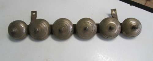 Vintage Solid Brass Bell Chimes. Beautiful Sound. Could be from an old telephone. App 34 cms long