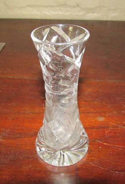 Vintage Crystal Bud Vase Approximately 10 cms high
