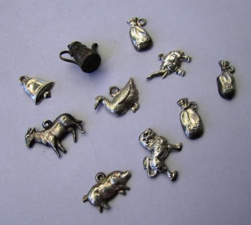 10 x Vintage Silver Christmas Pudding Charms - from back in Grandma's day