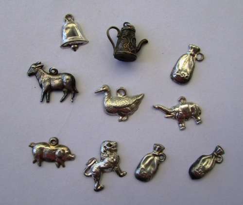 10 x Vintage Silver Christmas Pudding Charms - from back in Grandma's day