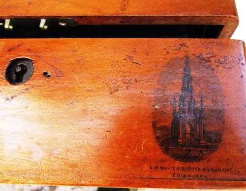Stunning Vintage Lidded Jewelry Box Hand Etched 'EDINBURGH FROM THE CASTLE'