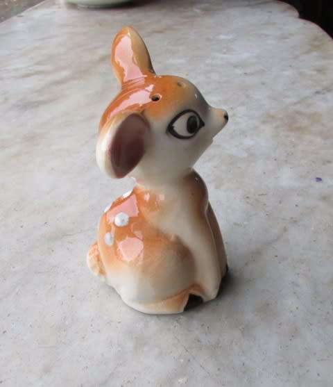 Retro Ceramic 'BAMBI' Salt Shaker Circa 1950's