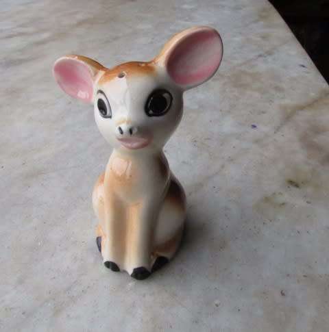 Retro Ceramic 'BAMBI' Salt Shaker Circa 1950's