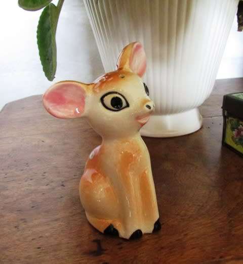 Retro Ceramic 'BAMBI' Salt Shaker Circa 1950's
