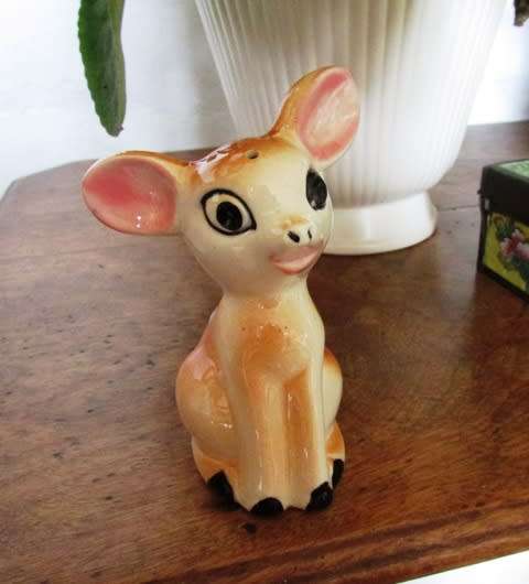 Retro Ceramic 'BAMBI' Salt Shaker Circa 1950's