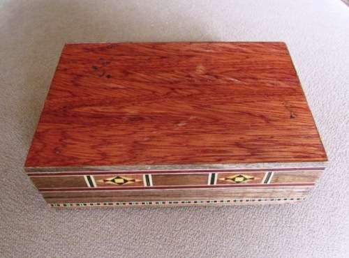 Marquetry Inlaid Wooden  Jewelry Box - STUNNING