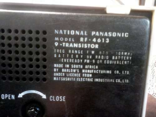 National Panasonic Portable Solid State FM Radio circa 1950`s WORKING