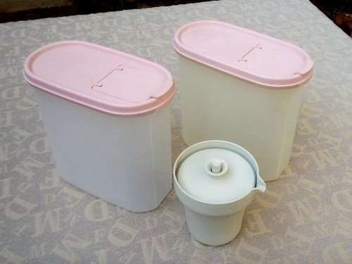 Tupperware vintage containers x 3 approximately 1.7 litres for two large