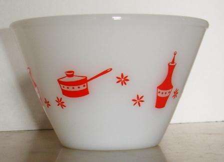 Pyrex Bowl red pictures.Approx. 14 D x 9 H