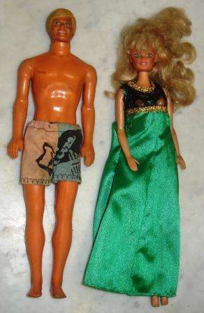 Retro Ken and Barbie dolls