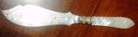 Vintage shell handled lady's letter opener.E.P.N.S.