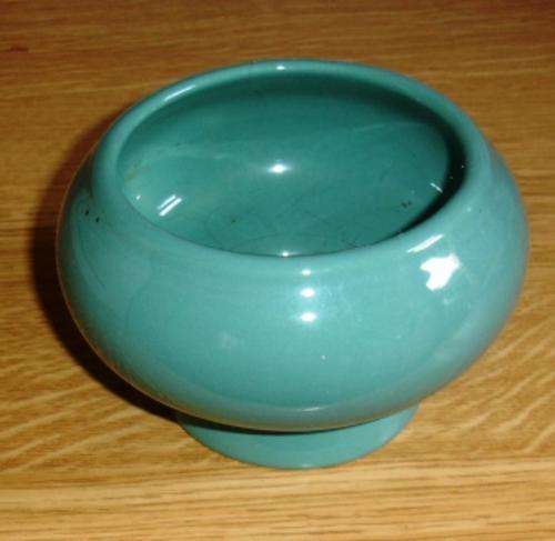 Retro Turquoise vase. Approx. 8cmh x 13d