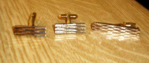 Retro cuff links & tie pin