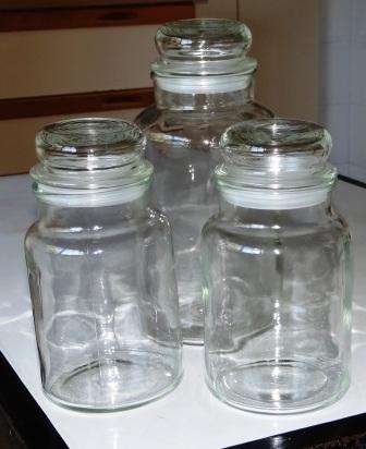Retro storage jars x 3. Approx. 25cmh(large)