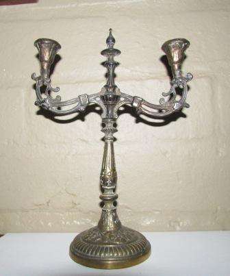 Vintage Brass Candle Stick. Approximately 22cms high x 16cms long