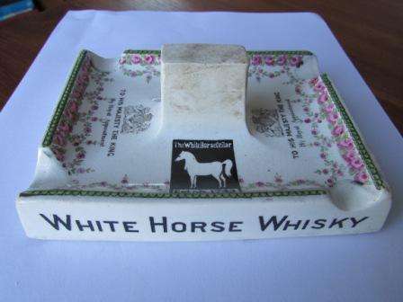 Antique "White Horse Whisky" Circa 1900. Made by Shelley England. Approx. 13.5 x 10 x 5 cm H