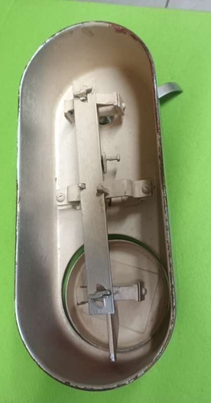 `Harper` kitchen Scale with weights circa 1 950`s  metal balance scale with 6 x weights