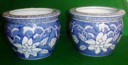 Blue planters x 2