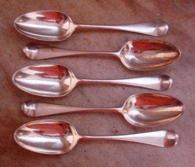 Stirling silver spoons x 5, very old