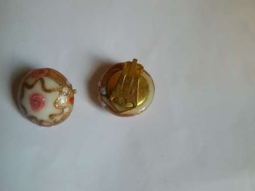 VINTAGE MURANO WEDDING CAKE GLASS EARRINGS