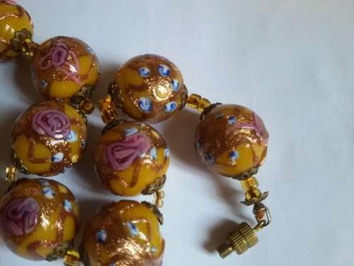 VINTAGE MURANO WEDDING CAKE GLASS BRACELET