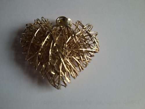 LARGE STERLING SILVER WIRE HEART PENDANT