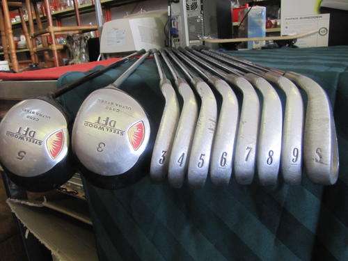 NAVI HAWK PLUS STEEL IRONS3,4,5,6,7,8,9,S AND A DFT STEELWOOD C450 ULTRA STEEL 3 AND 5 WOOD