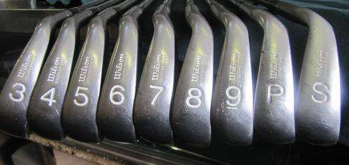 WILSON 1200 GE IRONS WITH ORIGINAL WILSON GRAPHITE SHAFTS AND BRAND NEW LAMKIN GRIPS. 3-SW