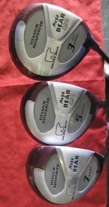 GOLDEN BEAR 3,5,7 FAIRWAY WOODS, MID FLEX-FIRM TIP GRAPHITE SHAFTS