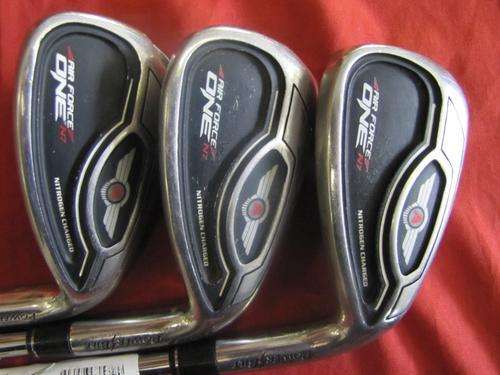 POWER BILT AIR FORCE ONE N7, 4-SW, POWER BILT GRIPS AND SHAFTS. 4 & 5 ARE HYBRIDS