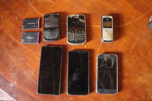 Various Broken Cellphones