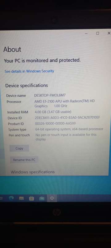 HP AMD E1-2100 APU with Radeon HD Graphics Laptop