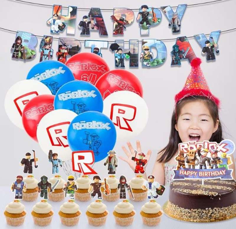 Roblox Game Kids Party Decoration Set