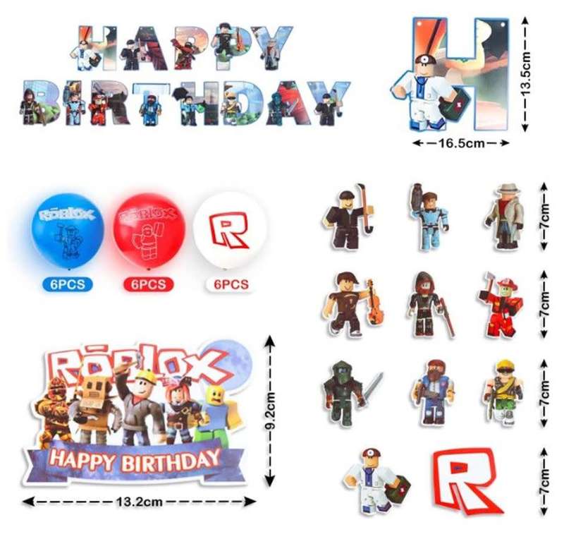 Roblox Game Kids Party Decoration Set