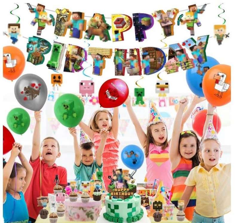Minecraft Virtual Game Kids Party Decoration Set 39pcs