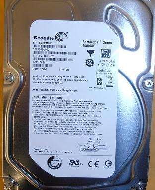 Seagate Barracuda ST2000DL003 2TB 5900 RPM 64MB Cache SATA 6.0Gb/s 3.5" Internal Hard Drive Ba