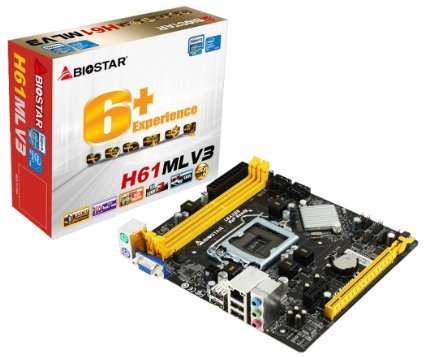 Biostar 6+ H61MLV3 socket LGA1155 Mother Board for core i5\ i7 (sealed)