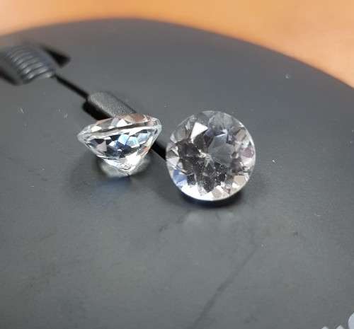 8.00 mm 2 pcs 5.28 cts Round Natural Brilliant Cut Best AAA White Topaz Flawless-VVS1