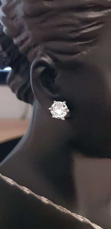 Princess White Crystal Sapphire Gem Ring,Earrings and Pendant Set Gold Plated Wedding Ring