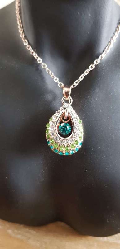 Angel water Blue/Green Rhinestones Pendant fashion Jewelry